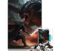Puzzles 1000 pièces pour Adultes et Adolescents Dragon Knight, Jeux Amusants en Famille, activités Amusantes à la Maison, Cadeau d'anniversaire, Cadeaux de Voyage (75x50cm)