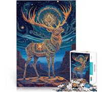 Puzzles 1000 pièces pour Adultes et Adolescents Élan de Couleur Ancienne Fabriqué en Carton Convient aux 14 Ans et Plus Casse-tête Jeux de Famille Cadeaux de Noël et d'anniversaire。Taille：38x52cm
