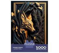 Puzzles 1000 Pièces pour Adultes Et Adolescents Elegant Golden Fox Art Decoration Puzzles Anti-Stress, Décoration Intérieure, Cadeaux Uniques d'anniversaire Et De Noël 52x38cm/1000pcs