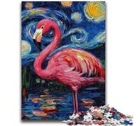 Puzzles 1000 pièces pour Adultes et Adolescents, Flamants Roses, Ciel Nocturne, Jouets éducatifs, Jeux familiaux, Jeu éducatif pour Anniversaire et Noël, 50x75cm