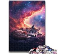 Puzzles 1000 pièces pour Adultes et Adolescents Galaxy Wolf 1000 pièces pour Adultes, Jeux éducatifs, décoration d'intérieur, Cadeau d'anniversaire, Cadeaux, Art Mural 50x75cm