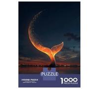 Puzzles 1000 Pièces pour Adultes Et Adolescents Glowing Whale Tail at Sunset Puzzles Anti-Stress, Décoration Intérieure, Cadeaux Uniques d'anniversaire Et De Noël 38x26cm/1000pcs