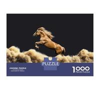 Puzzles 1000 Pièces pour Adultes Et Adolescents Golden Horse Leaping Through Dust Puzzles Anti-Stress, Décoration Intérieure, Cadeaux Uniques d'anniversaire Et De Noël 38x26cm/1000pcs