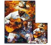 Puzzles 1000 pièces pour Adultes et Adolescents, guitaristes, Puzzles en Bois, Divertissement Familial, Cadeaux d'anniversaire Uniques pour Les Enfants de 14 Ans et Plus, 50x75cm