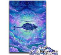 Puzzles 1000 pièces pour Adultes et Adolescents, hélicoptère de rêve, Divertissement en Famille avec Affiche et fiche de Questions Assorties, pour Les 14 Ans et Plus, 26x38cm