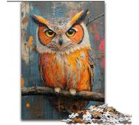 Puzzles 1000 pièces pour Adultes et Adolescents Hibou mystérieux, Jouets Anti-Stress, Cadeaux d'anniversaire Uniques pour Les 14 Ans et Plus (Taille 50x75cm)