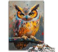 Puzzles 1000 pièces pour Adultes et Adolescents Hibou mystérieux pour Les 14 Ans et Plus Cadeaux intéressants pour la réduction du Stress pour Les Amis et la Famille 26x38cm