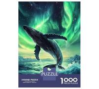 Puzzles 1000 Pièces pour Adultes Et Adolescents Humpback Whale Northern Puzzles Anti-Stress, Décoration Intérieure, Cadeaux Uniques d'anniversaire Et De Noël 38x26cm/1000pcs