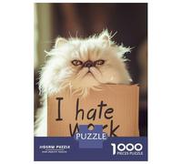 Puzzles 1000 Pièces pour Adultes Et Adolescents I Hate Work Puzzles Anti-Stress, Décoration Intérieure, Cadeaux Uniques d'anniversaire Et De Noël 70x50cm/1000pcs