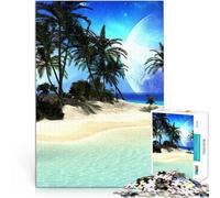 Puzzles 1000 pièces pour Adultes et Adolescents Île Tropicale Fait de Papier，pour Les 14 Ans et Plus Jeu Impossible Don d'œuvres d'art。Taille：38x52cm/14.9x20.4pouce