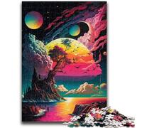 Puzzles 1000 pièces pour Adultes et Adolescents Jeu éducatif Familial sur l'explosion d'une planète colorée, idéal comme Cadeau pour Toute la Famille (14 Ans et Plus) 38x26cm