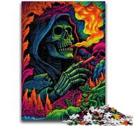 Puzzles 1000 pièces pour Adultes et Adolescents, Jeux éducatifs, crâne de fumée, décoration de la Maison, Jeu éducatif pour Anniversaire, Noël, 26x38cm