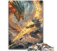 Puzzles 1000 pièces pour Adultes et Adolescents, Jeux éducatifs Dragon et Guerrier, décoration d'intérieur, Cadeau d'anniversaire, Cadeaux pour Les 14 Ans et Plus, 50x75cm