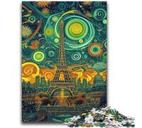 Puzzles 1000 pièces pour Adultes et Adolescents, Jeux éducatifs psychédéliques Eiffel, décoration d'intérieur, Cadeau d'anniversaire, Cadeaux pour Les 14 Ans et Plus, 26x38cm
