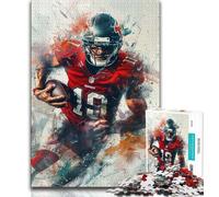 Puzzles 1000 pièces pour Adultes et Adolescents, Joueurs de Football américain, Anti-Stress, Vacances à la Maison, avec Affiche et fiche de Questions-réponses Assorties (38x26cm)