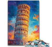 Puzzles 1000 pièces pour Adultes et Adolescents La Tour penchée de Pise au Coucher du Soleil pour Les Plus de 14 Ans Jouets Anti-Stress Cadeau d'anniversaire de Noël 50x75cm