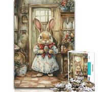 Puzzles 1000 pièces pour Adultes et Adolescents Lapin de Pâques, Jeux familiaux Amusants, idéal comme Cadeau pour Toute la Famille Convient pour Et 14 38x26cm