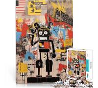 Puzzles 1000 pièces pour Adultes et Adolescents Liberty Man Style Basquiat Fait de Bois，pour Les 14 Ans et Plus Difficile à réaliser mais Amusant et Humoristique Cadeau d'œuvre d'art。