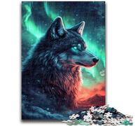 Puzzles 1000 pièces pour Adultes et Adolescents Loup sous l'aurore pour Les 14 Ans et Plus Jeux Amusants Activités Amusantes à la Maison, Cadeaux d'anniversaire, Cadeaux de Voyage 50x75cm