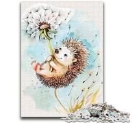 Puzzles 1000 pièces pour Adultes et Adolescents, Magnifiques hérissons aquarelles, Jouets éducatifs, Jeux familiaux, Jeu éducatif pour Anniversaire et Noël, 26x38cm