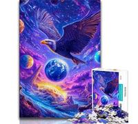 Puzzles 1000 pièces pour Adultes et Adolescents, Motif Aigle et Terre, pour décoration de Bureau, à partir de 14 Ans (Taille 75x50cm)