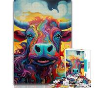 Puzzles 1000 pièces pour Adultes et Adolescents Motif Buffle Anti-Stress Difficile décoration d'intérieur et Cadeaux Uniques (26x38cm)