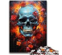 Puzzles 1000 pièces pour Adultes et Adolescents, Motif crâne psychédélique, défi d'intelligence cérébrale, Jouets addictifs, Cadeau Amusant pour Les 14 Ans et Plus, 38x26cm