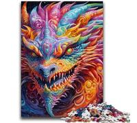 Puzzles 1000 pièces pour Adultes et Adolescents, Motif Dragon psychédélique, pour décoration de Bureau, à partir de 14 Ans (50x75cm)