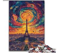 Puzzles 1000 pièces pour Adultes et Adolescents, Motif Eiffel psychédélique, Jouets Anti-Stress, Cadeaux d'anniversaire et Cadeaux Uniques pour Les 14 Ans et Plus (Taille 26x38cm)