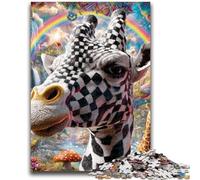 Puzzles 1000 pièces pour Adultes et Adolescents, Motif Girafe psychédélique, Jouets éducatifs, Jeux familiaux, Cadeaux d'anniversaire Uniques (75x50cm)