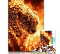 Puzzles 1000 pièces pour Adultes et Adolescents, Motif léopard Flamboyant, Anti-Stress, Difficile, décoration d'intérieur (Taille 38x26cm)