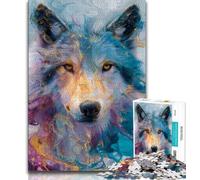 Puzzles 1000 pièces pour Adultes et Adolescents, Motif Loup Animal, Jeux éducatifs pour la Famille, décoration d'intérieur, Cadeau (Taille 75x50cm)