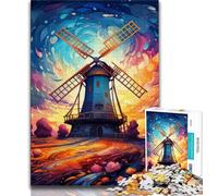Puzzles 1000 pièces pour Adultes et Adolescents Moulins à Vent colorés, Jeux Amusants en Famille, activités Amusantes à la Maison, Cadeau d'anniversaire, Cadeaux de Voyage (75x50cm)