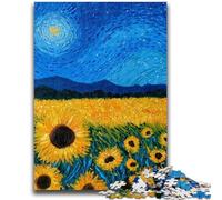 Puzzles 1000 pièces pour Adultes et Adolescents Night Sky Tournesols la Nuit 1000 pièces pour Adultes, Anti-Stress, défi Difficile, Cadeaux du Père Noël Secret (50x75cm)