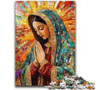 Puzzles 1000 pièces pour Adultes et Adolescents Notre-Dame de Guadalupe priant pour Les Enfants de 14 Ans et Plus Jouets Anti-Stress Cadeau d'anniversaire de Noël 26x38cm