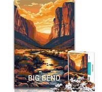 Puzzles 1000 pièces pour Adultes et Adolescents, Parc National de Big Bend, Jeux éducatifs, Anti-Stress, Cadeaux et Jouets de qualité, 75x50cm
