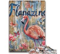 Puzzles 1000 pièces pour Adultes et Adolescents, Peinture à l'huile de Flamants Roses, Jeux éducatifs, décoration d'intérieur, Cadeau d'anniversaire, Cadeaux pour Les 14 Ans et Plus, 50x75cm