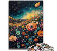 Puzzles 1000 pièces pour Adultes et Adolescents, Peinture à l'huile de Fleurs psychédéliques, défi d'intelligence cérébrale, Jouets addictifs, Cadeau Amusant pour Les 14 Ans et Plus, 38x26cm