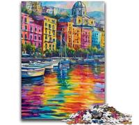Puzzles 1000 pièces pour Adultes et Adolescents Peinture du Front de mer de Naples,Italie,pour Les 14 Ans et Plus Difficile à réaliser,mais Amusant et Humoristique Superbes Cadeaux et Jouets 50x75cm