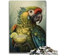 Puzzles 1000 pièces pour Adultes et Adolescents Perroquet Buvant du café Jouets éducatifs Jeux Anti-Stress Collection d'artistes, Beaux-Arts 26x38cm
