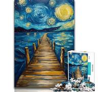 Puzzles 1000 pièces pour Adultes et Adolescents, Pont sous Le Ciel Nocturne, Jeux d'activités familiales stimulants, Jouets à Faire soi-même pour décoration Murale de la Maison (Taille 75x50cm)