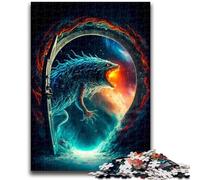 Puzzles 1000 pièces pour Adultes et Adolescents, Portal Monster Family Fun avec Affiche et fiche de Questions-réponses pour Les 14 Ans et Plus, 26x38cm