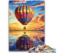 Puzzles 1000 pièces pour Adultes et Adolescents, Puzzles colorés en Forme de montgolfière pour Adolescents, avec Affiche et fiche de Questions-réponses pour Les 14 Ans et Plus (26x38cm)