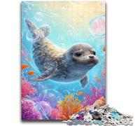 Puzzles 1000 pièces pour Adultes et Adolescents, Puzzles de phoques de l'océan pour Adolescents, Parfaits pour Les soirées de Jeux, Jouet coloré pour la Maison (26x38cm)