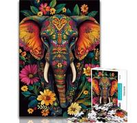 Puzzles 1000 pièces pour Adultes et Adolescents, Puzzles éléphants fantastiques, avec Affiche et fiche de Questions-réponses Assorties, pour Les Enfants de 14 Ans et Plus (Taille 38x26cm)