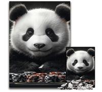 Puzzles 1000 pièces pour Adultes et Adolescents, Puzzles en Bois artistiques Panda, Jeux Amusants, idéal comme Cadeau pour Toute la Famille, à partir de 14 Ans, 50x75cm