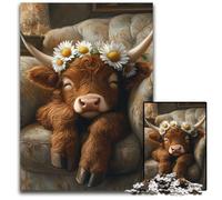 Puzzles 1000 pièces pour Adultes et Adolescents, Puzzles en Bois Farm Yak, Divertissement Familial, Cadeaux d'anniversaire Uniques pour Les Enfants de 14 Ans et Plus, 50x75cm