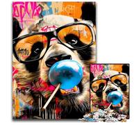 Puzzles 1000 pièces pour Adultes et Adolescents, Puzzles en Bois Graffiti Mona Lisa pour décoration d'intérieur, Jouets stimulants pour la Famille, Parfaits pour Les soirées Jeux 50x75cm