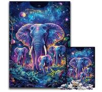 Puzzles 1000 pièces pour Adultes et Adolescents, Puzzles en Bois Motif éléphant de la Galaxie, Loisirs créatifs en Famille, Parfaits pour Les Anniversaires et Les Vacances 50x75cm