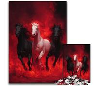 Puzzles 1000 pièces pour Adultes et Adolescents, Puzzles en Carton à Trois Chevaux, Jeux Amusants, idéal comme Cadeau pour Toute la Famille, à partir de 14 Ans, 26x38cm